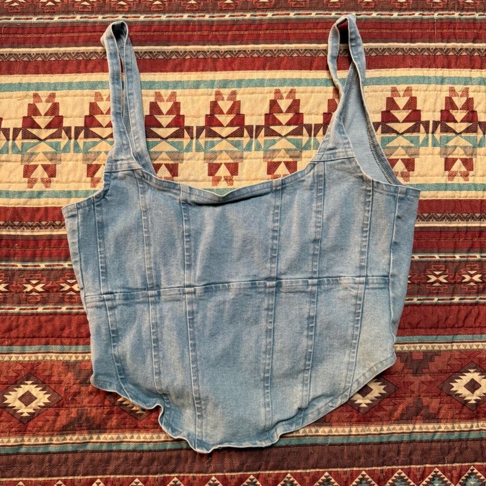 REVOLVE OW Denim crop tank top size small